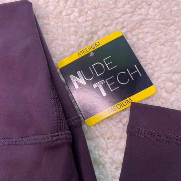 Nude Tech Dark Purple Capri Soft Leggings M - Picture 3 of 9